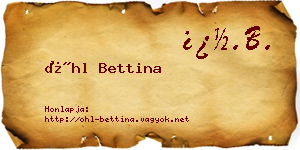 Öhl Bettina névjegykártya