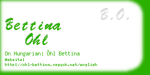 bettina ohl business card