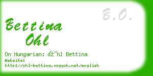 bettina ohl business card